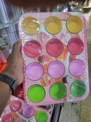 12-cup Non-stick Cupcake And Muffin Baking Tray Silicone Liners