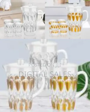 Plastic Jug With 5 Pieces Glasses Set for Juice Water Serve Jug