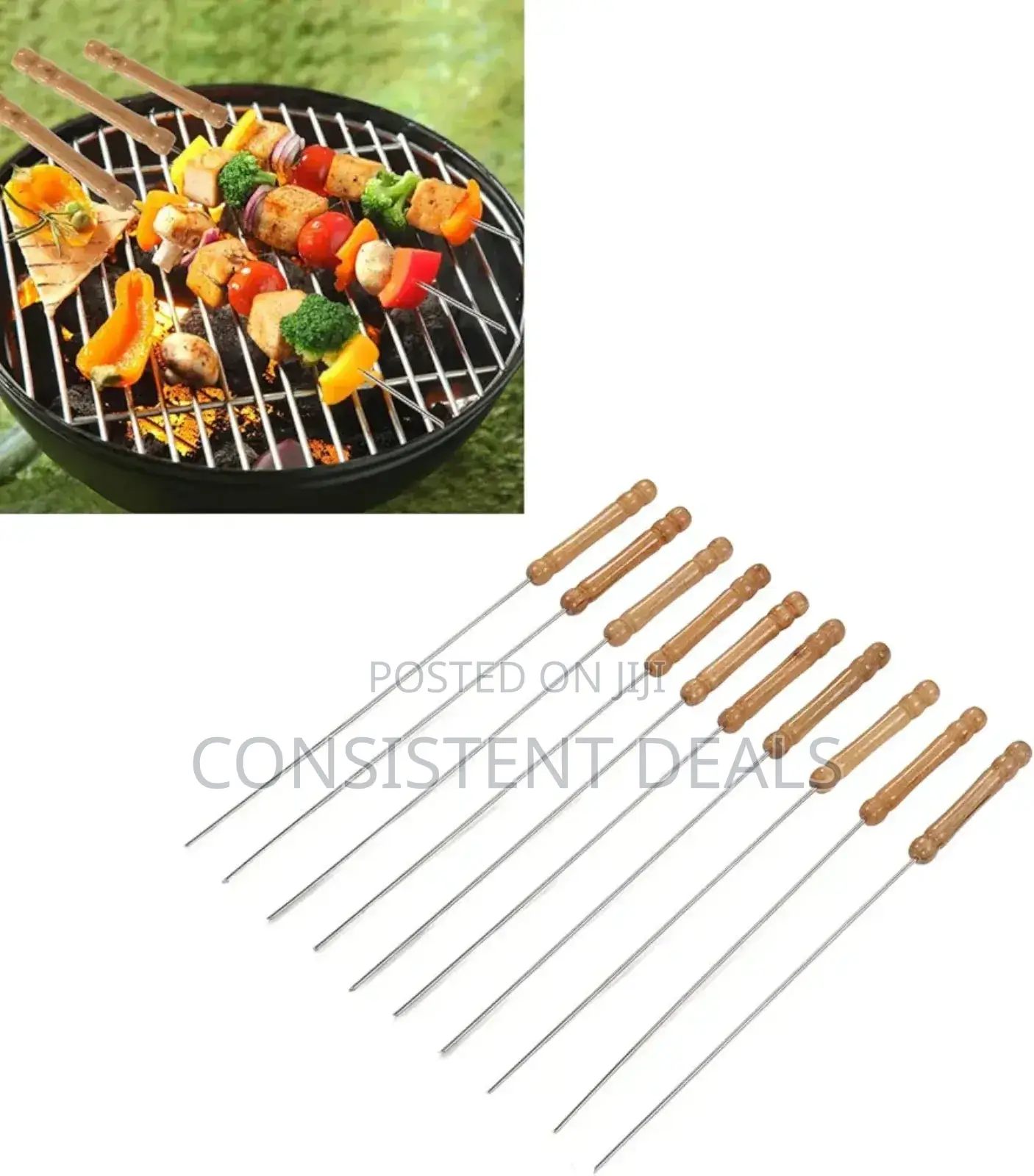 12pcs Kebab Skewers With Wooden Handle
