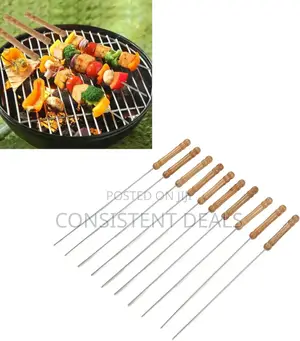 12pcs Kebab Skewers With Wooden Handle