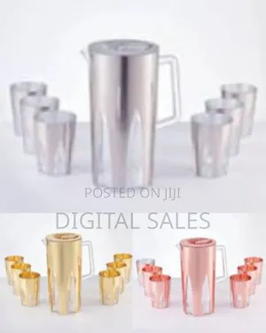 6 Pieces of Melamine Juice Tumblers Cups and 1piece Jug Water Set