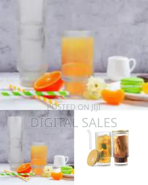 6 Pieces of Ribbed Glass Drinking Cup 320ml Round Glasses Tumbler