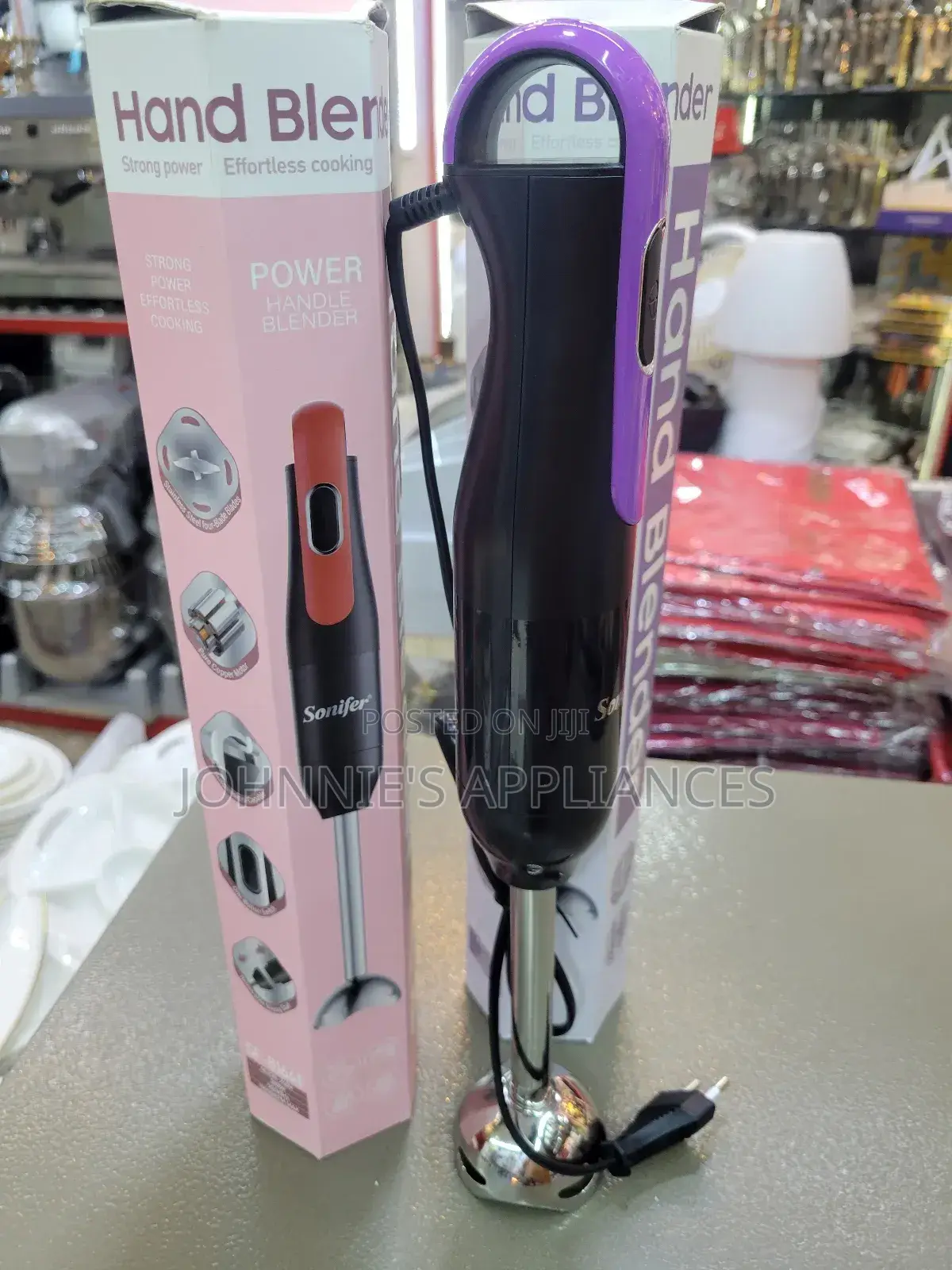 Sonifer Hand Blender – Red Power Handle Stick Blender