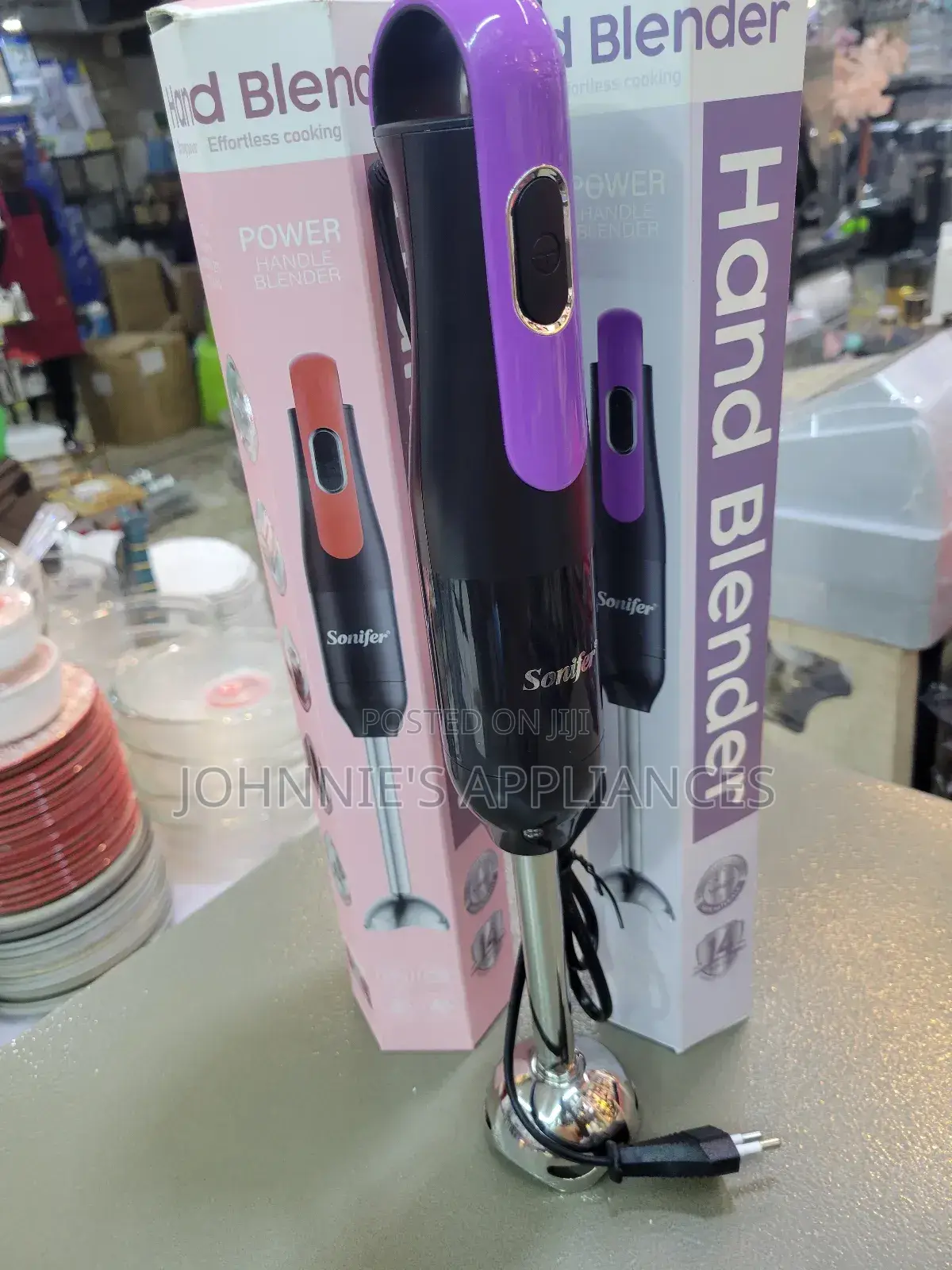 Sonifer Hand Blender – Red Power Handle Stick Blender