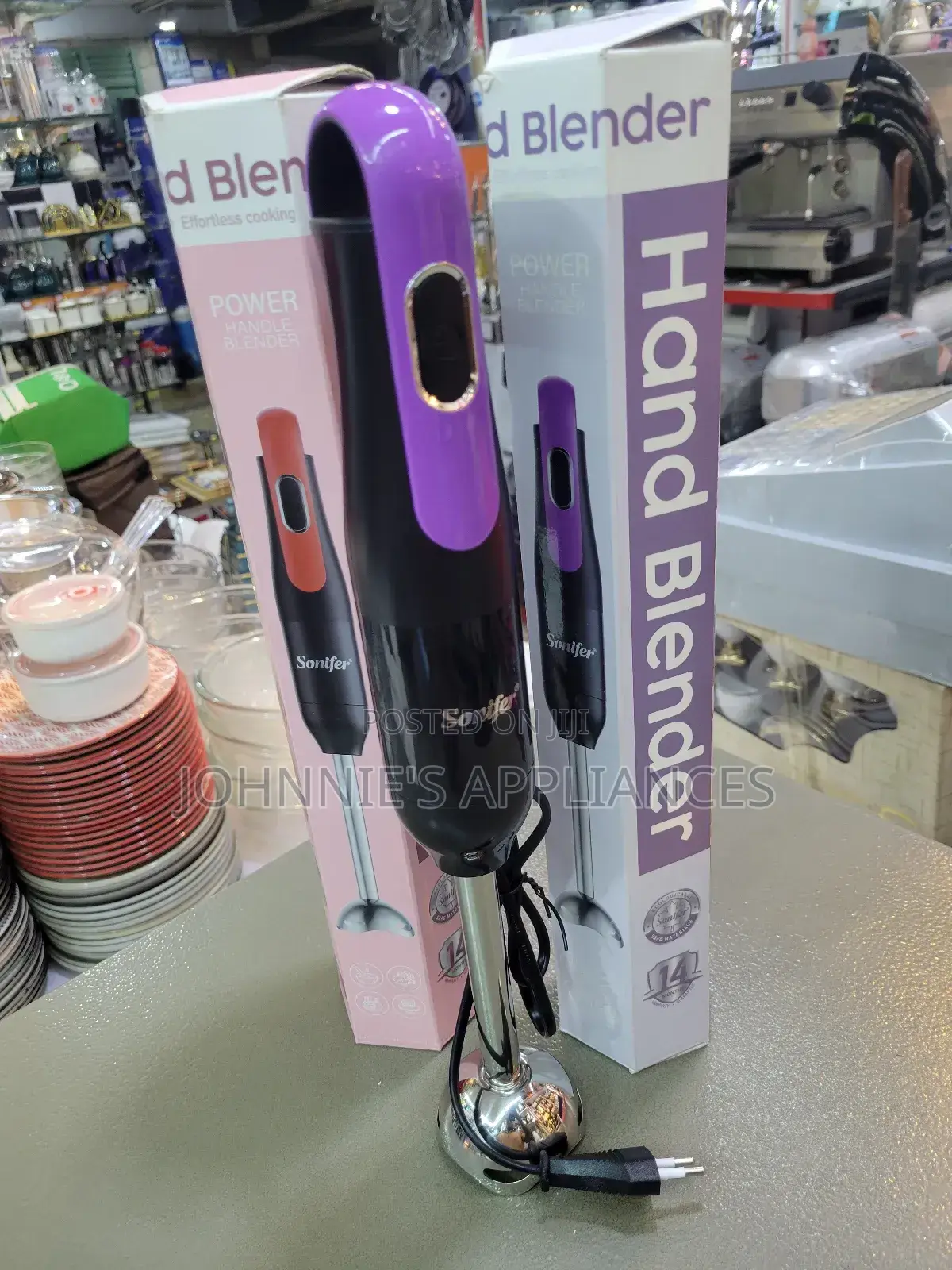 Sonifer Hand Blender – Red Power Handle Stick Blender