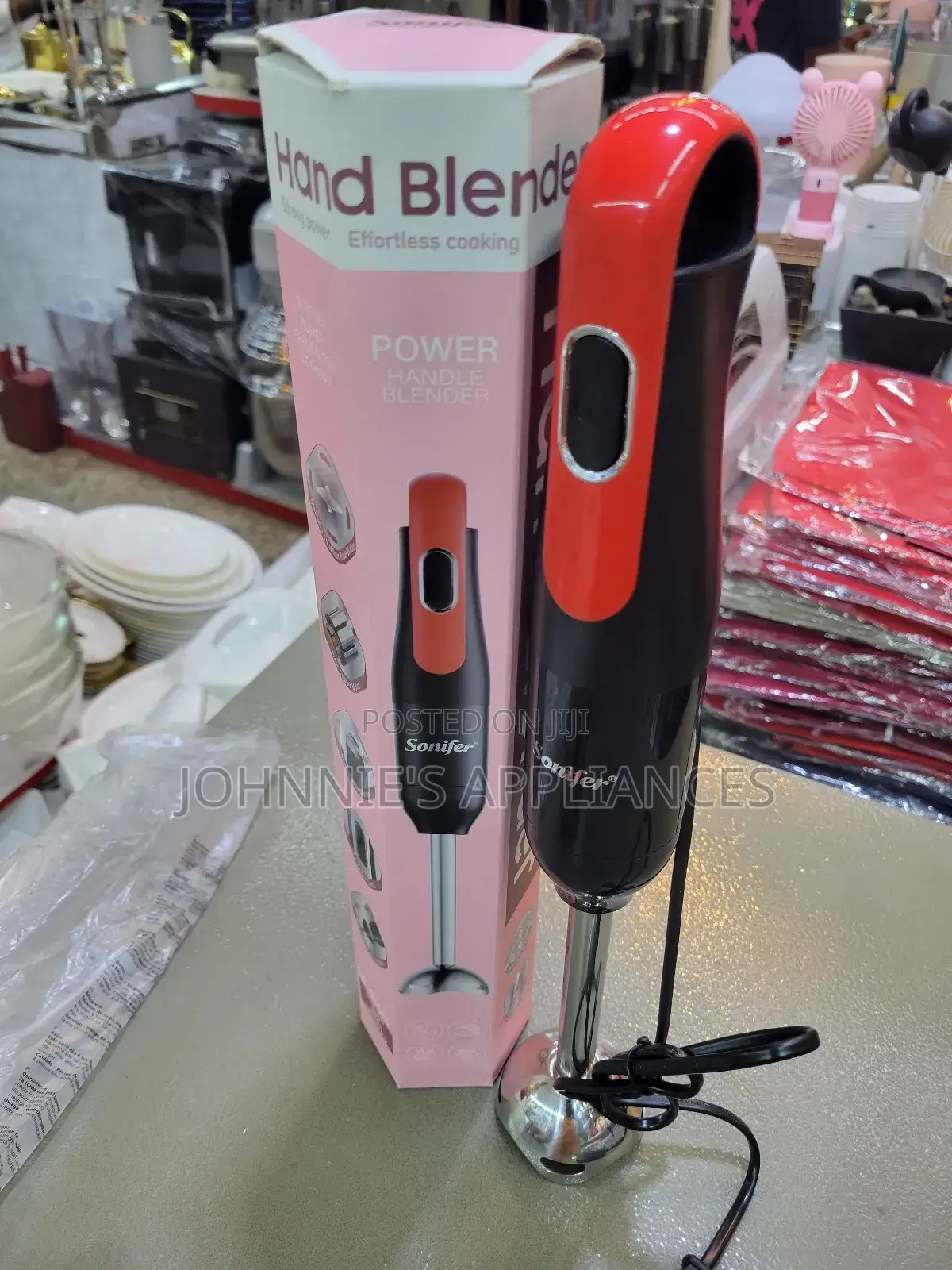 Sonifer Hand Blender – Red Power Handle Stick Blender