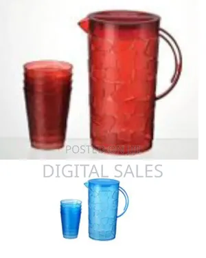 Unbreakable Plastic Jug With 4 Piece Plastic Glass