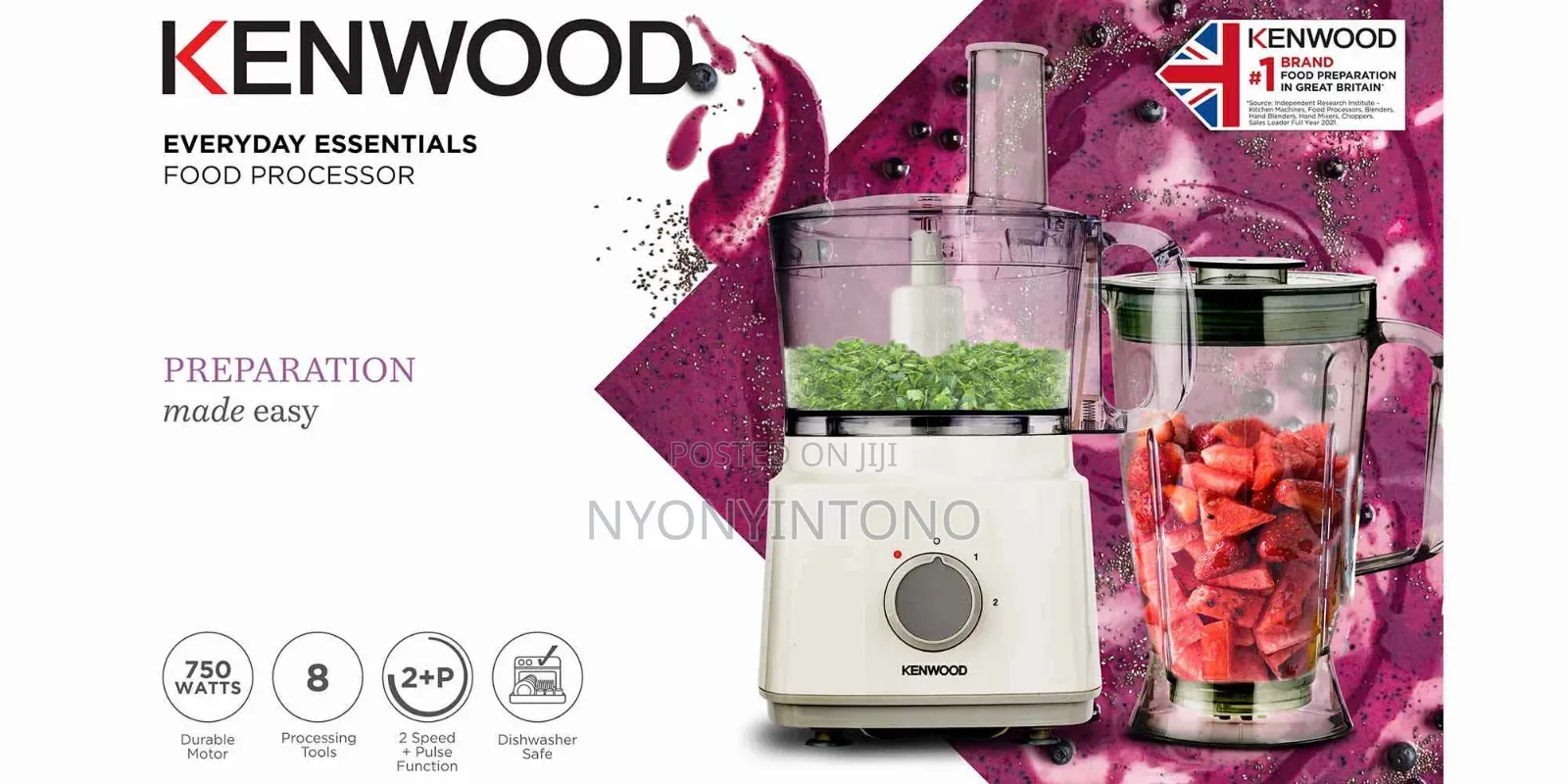 Kenwood 750w 8-in-1 Food Processor Fdp03