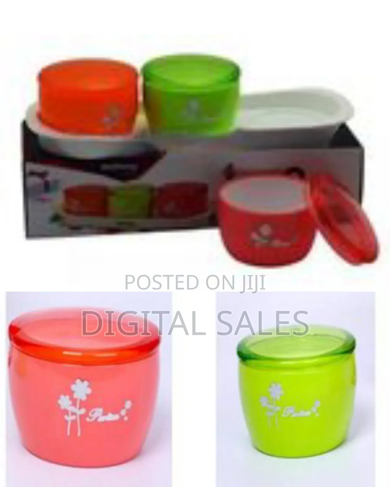 3 Piece Plastic Sugar Bowl Dish Candy Pot