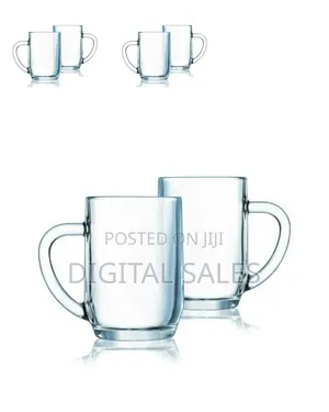 Luminarc 6 PCS of Glass Coffee Tea Cups Mugs -Colorles