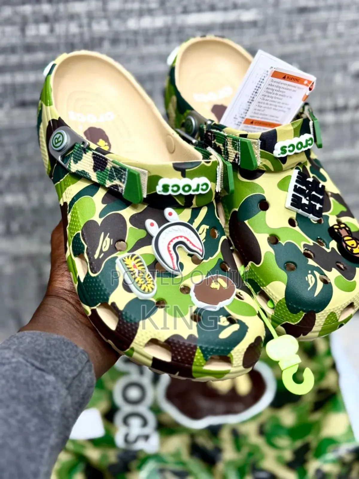 Bape Crocs. Black, Green and Blue