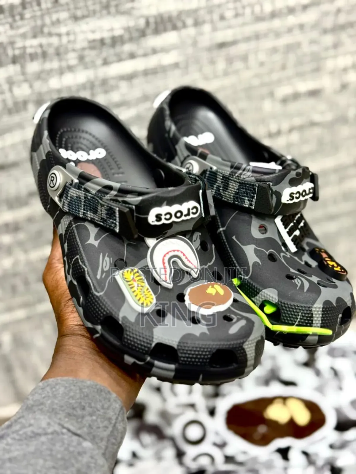 Bape Crocs. Black, Green and Blue