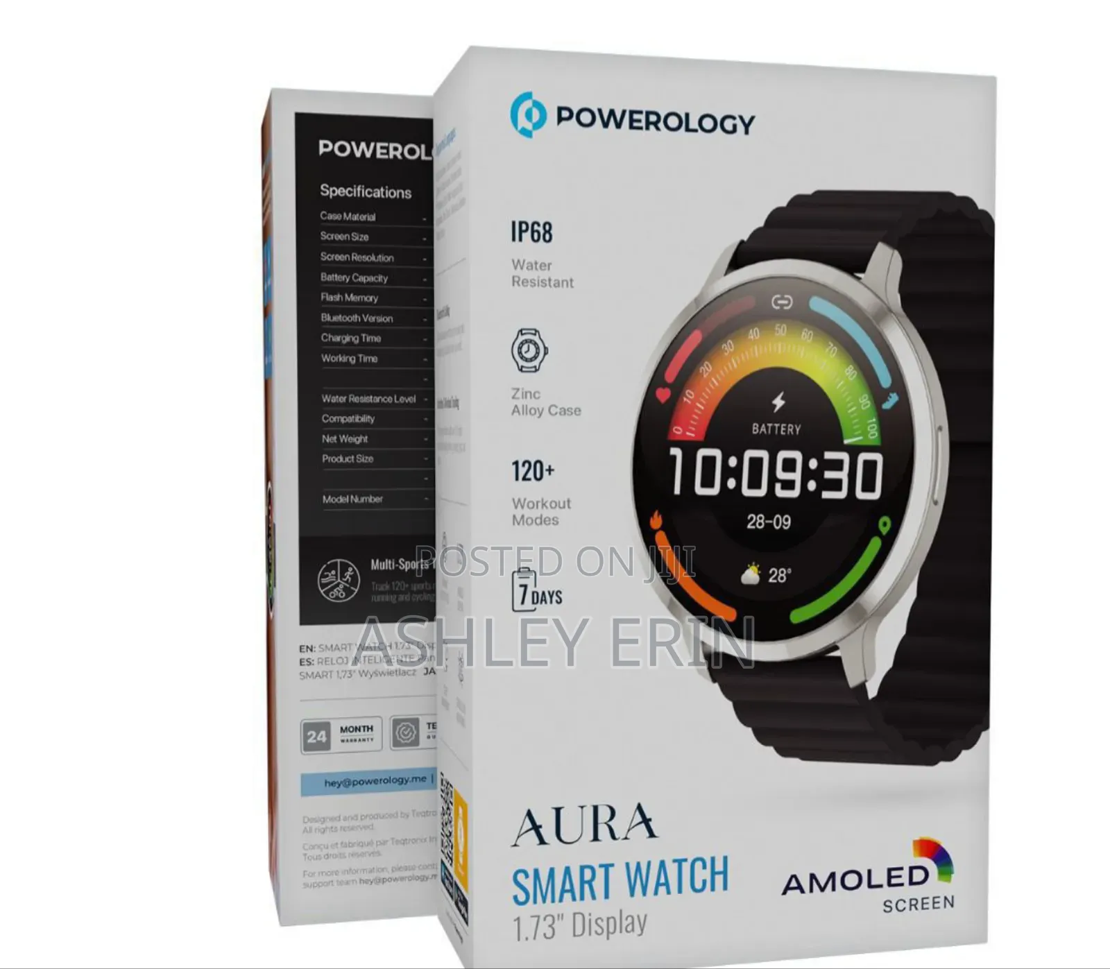 Powerology Aura Smart Watch With 1.73" Amoled Screen