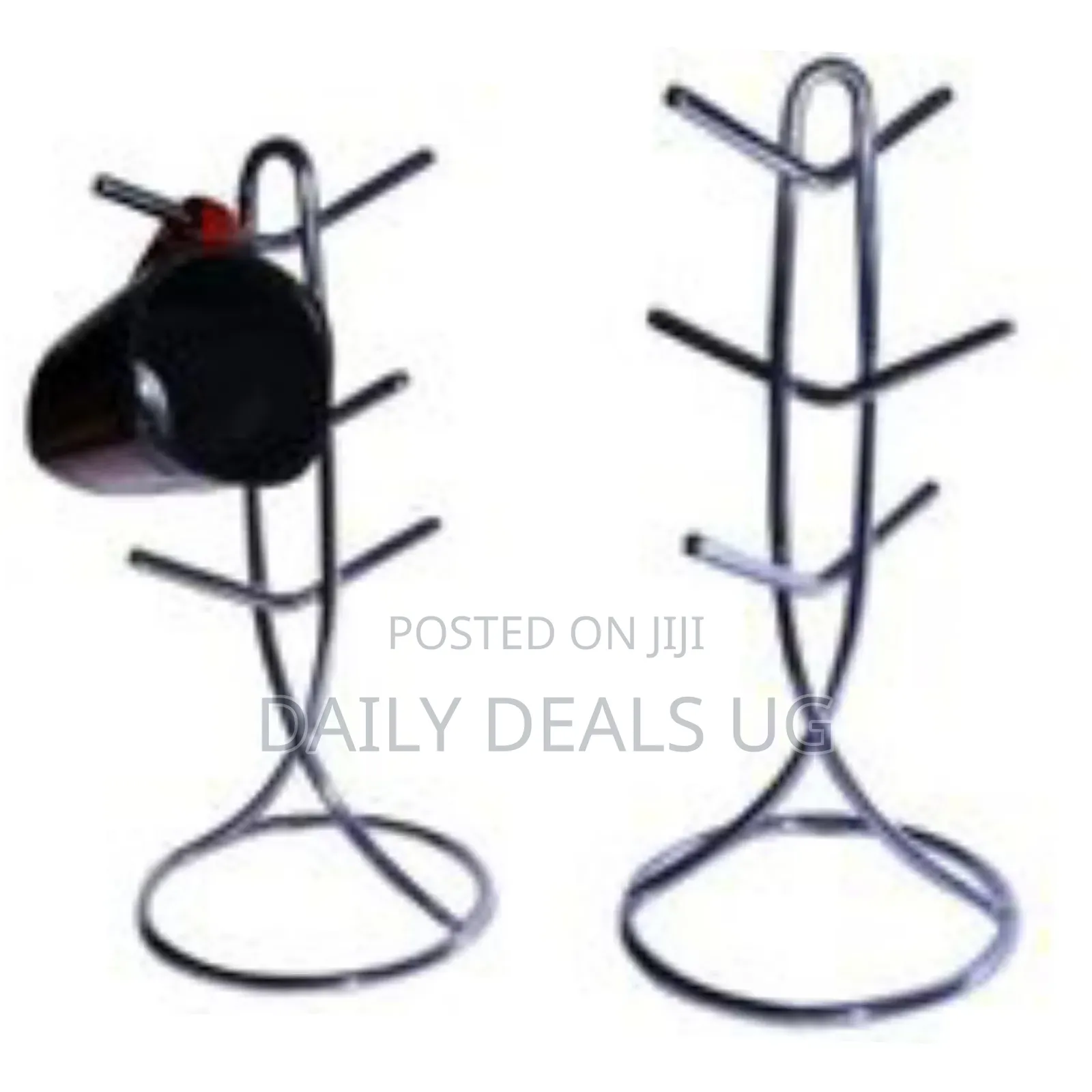 6 Cup Holder Stand Storage Organizer, Silver