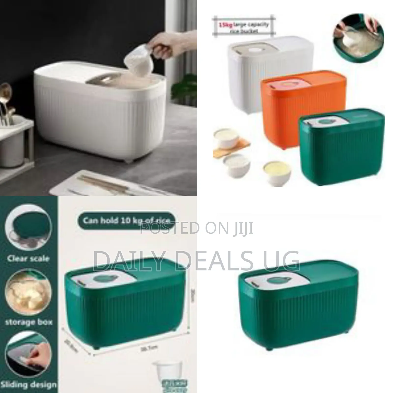 10kg Rice Bucket Insect-Proof Moisture-Proof Grain Storage Cereal