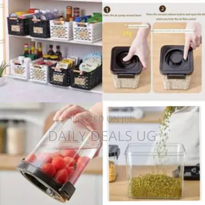 5 Piece Simple Vacuum Storage Tank Cereals Storage Box,Airtight Dry