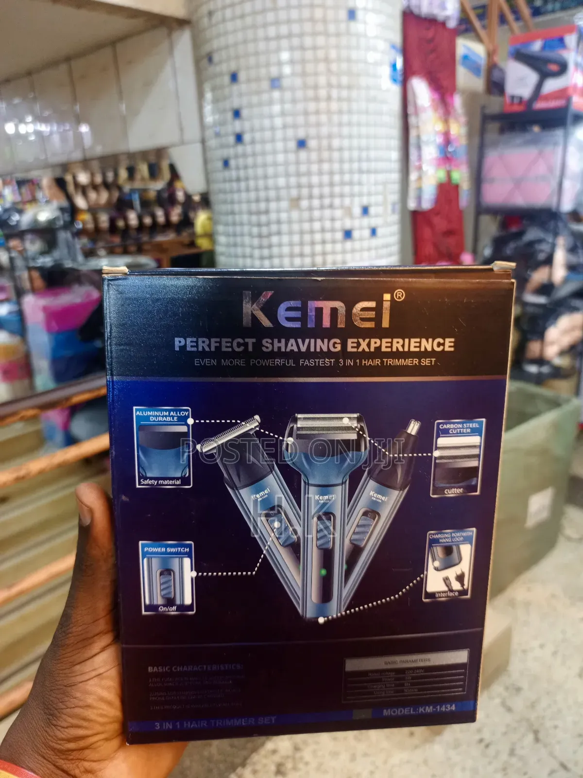 Kemei 3-in-1 Hair Trimmer Set, Model Km-1434.