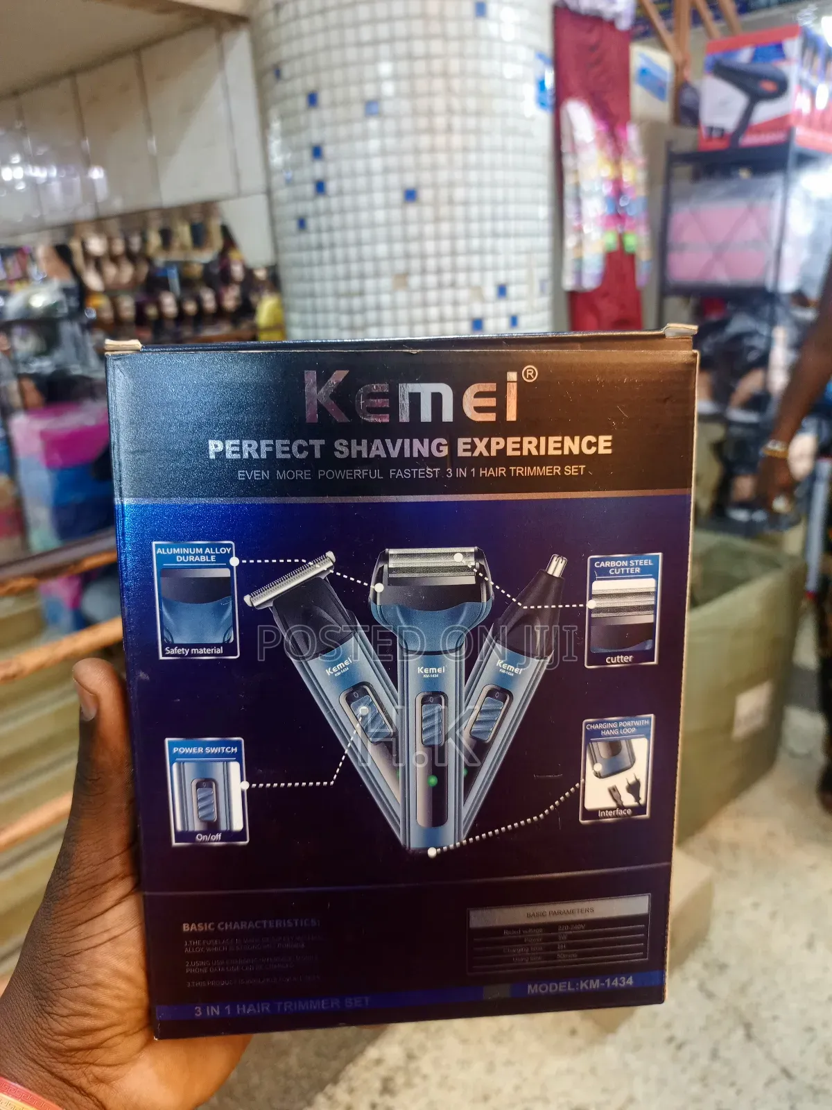 Kemei 3-in-1 Hair Trimmer Set, Model Km-1434.