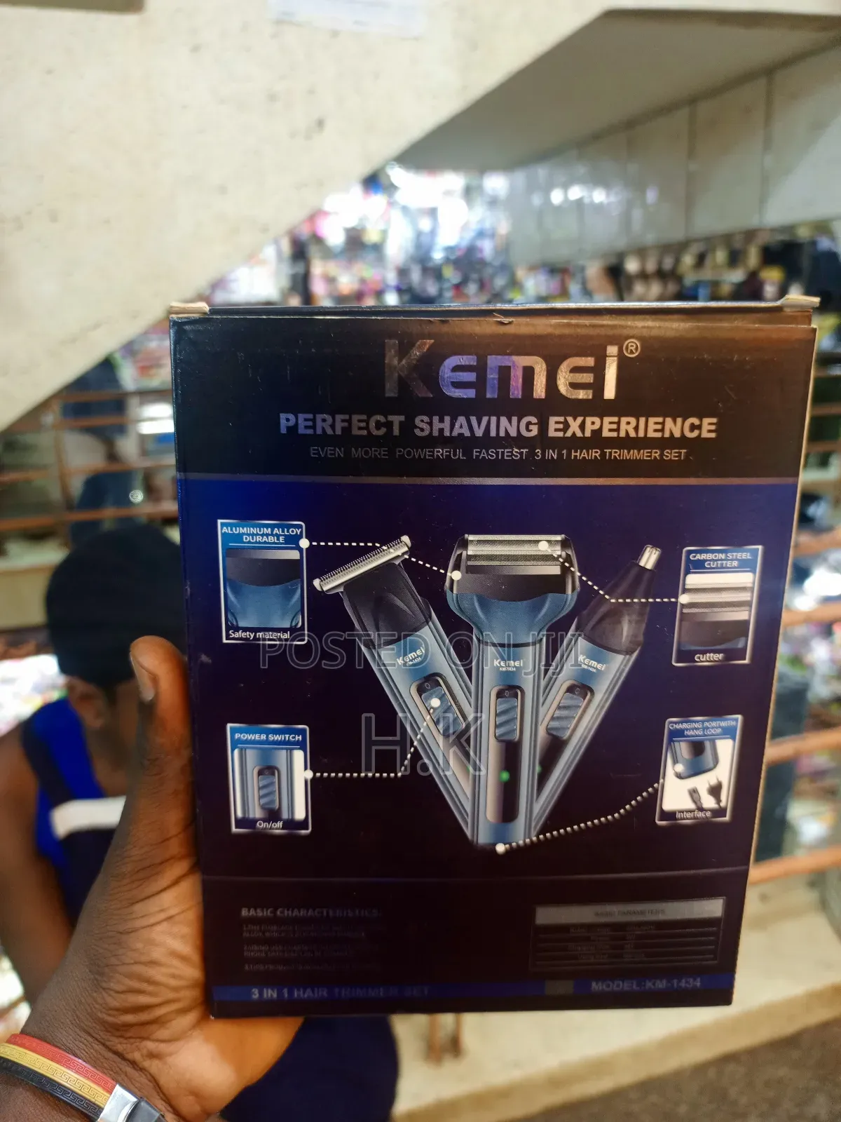 Kemei 3-in-1 Hair Trimmer Set, Model Km-1434.