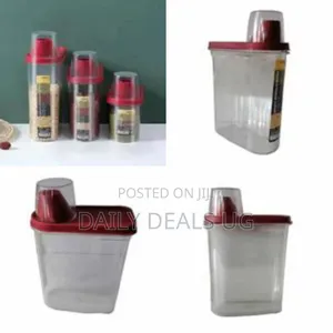 2.8 Litre Plastic Food Storage Grains Cereal Container Bin, Maroon