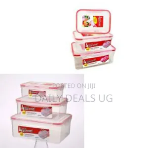 3 Pieces of Plastic Food Storage Container Boxes-Colourless