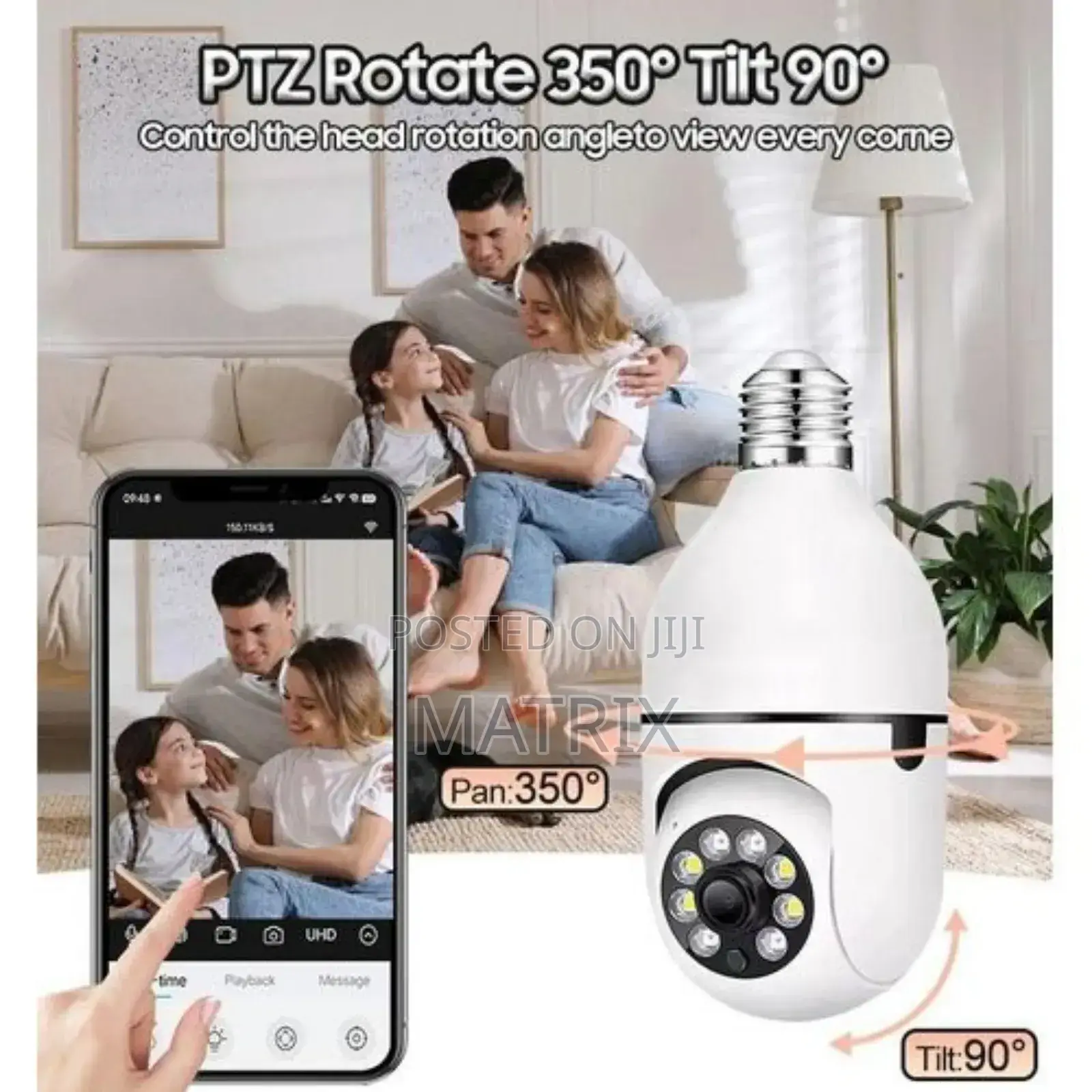 Bulb Wifi Camera E27 With Ai Tracking and Night Vision