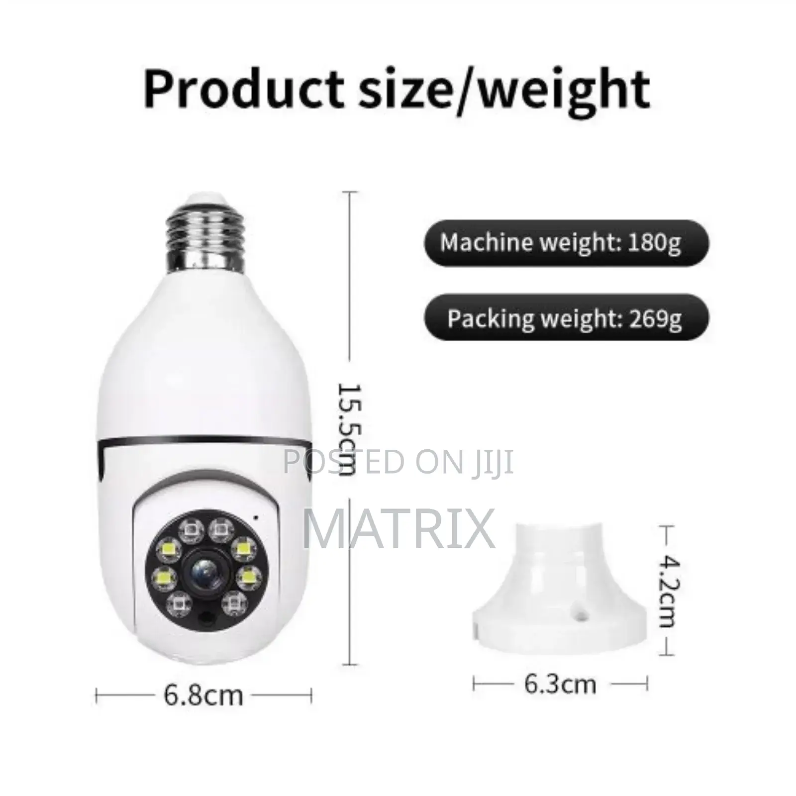 Bulb Wifi Camera E27 With Ai Tracking and Night Vision