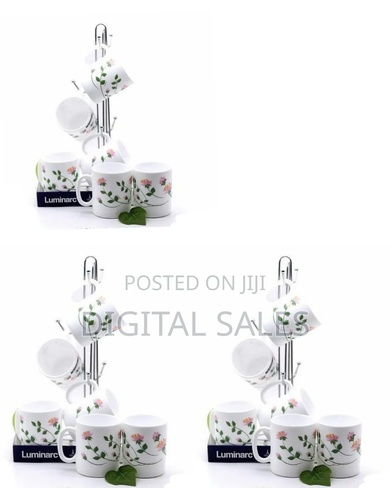 Luminarc 6 Pieces of Luminarc Flowered Tea Coffee Mug Cups