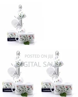 Luminarc 6 Pieces of Luminarc Flowered Tea Coffee Mug Cups