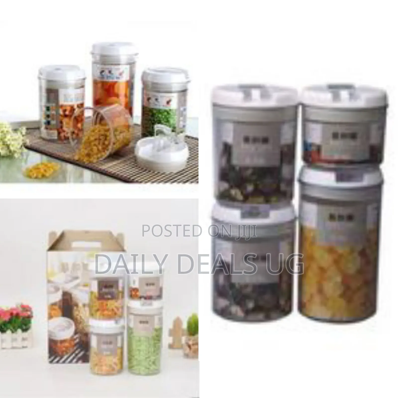 Easy Lock Round Airtight Kitchen Storage Containers 4pc Plastic