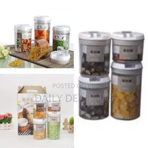 Easy Lock Round Airtight Kitchen Storage Containers 4pc Plastic