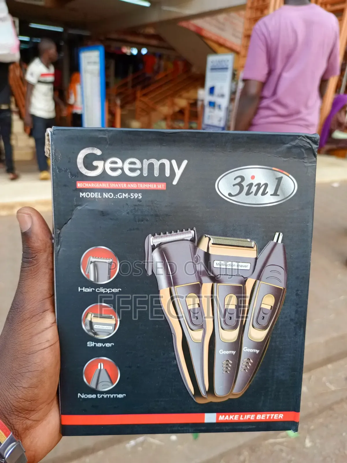Geemy 3-in-1 Rechargeable Shaver and Trimmer Set
