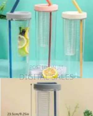 1 Piece of Folding Straw Cup With Lid Transparent Reusable Tumb