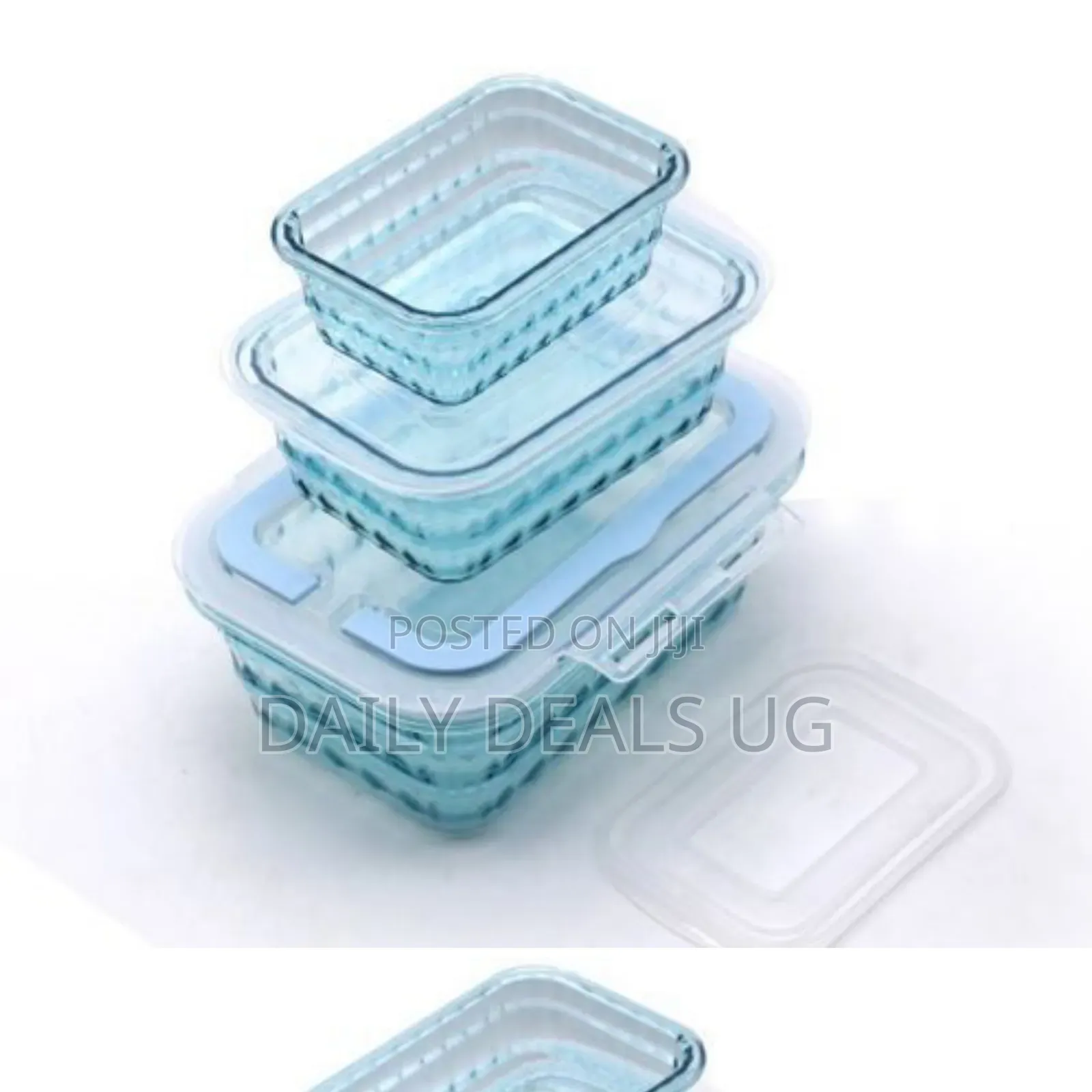 3 Piece Melamine Food Storage Container Box-Blue