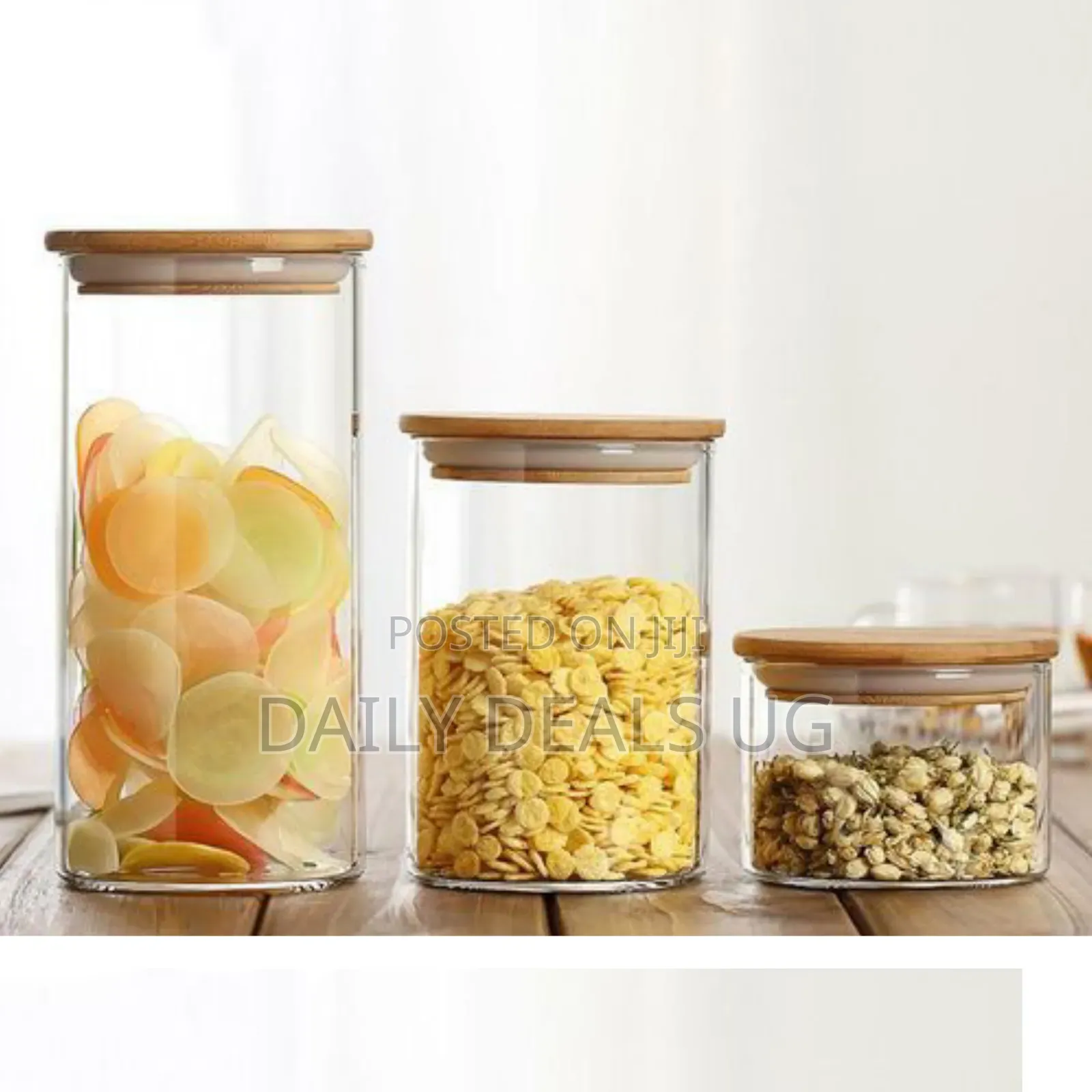 Glass Jars 3 in 1 Pack of Glass Storage Tins