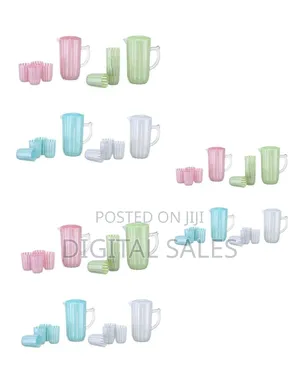 1 Set of Plastic Water 1 Jug 4 Pieces Combo Water Set for Dining