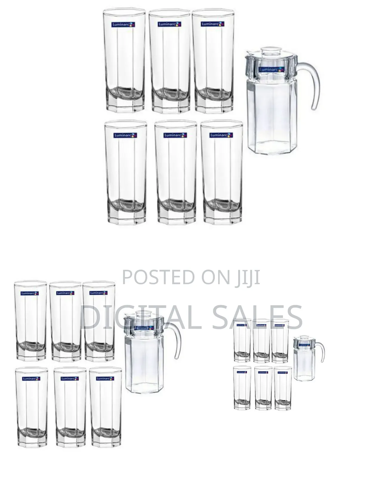 Luminarc Octim 1 Jug and 6 Glasses Juice /Water Set-Colorless
