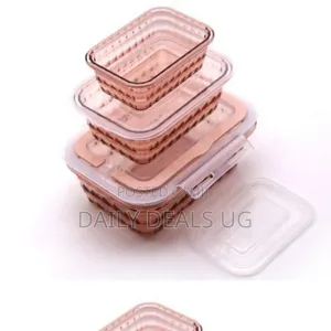 3 Piece Melamine Food Storage Container Box - Pink