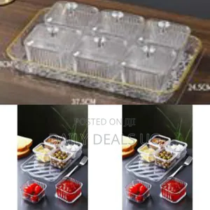 1 Serving Tray 6 Bowls With Lid Fruit Plate Serving Dishes 6 Removable