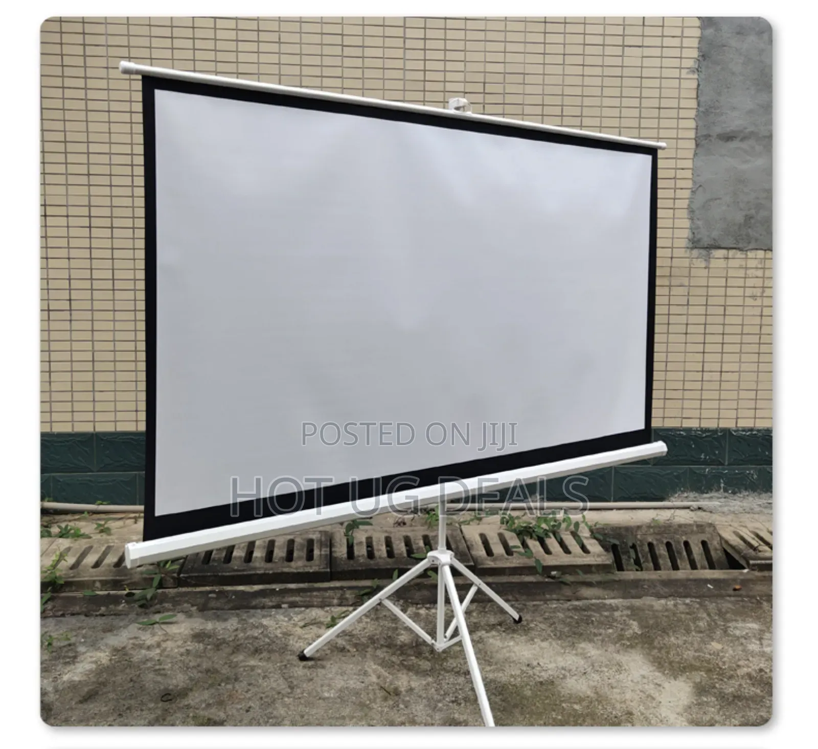 2.4m X 2.4m Projector Screen With Stand - White