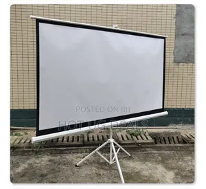 2.4m X 2.4m Projector Screen With Stand - White