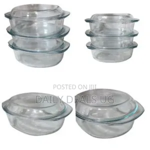3 Pieces of Oval Tempered Glass Caserole Serving Dishes/Bowls, 3.5l