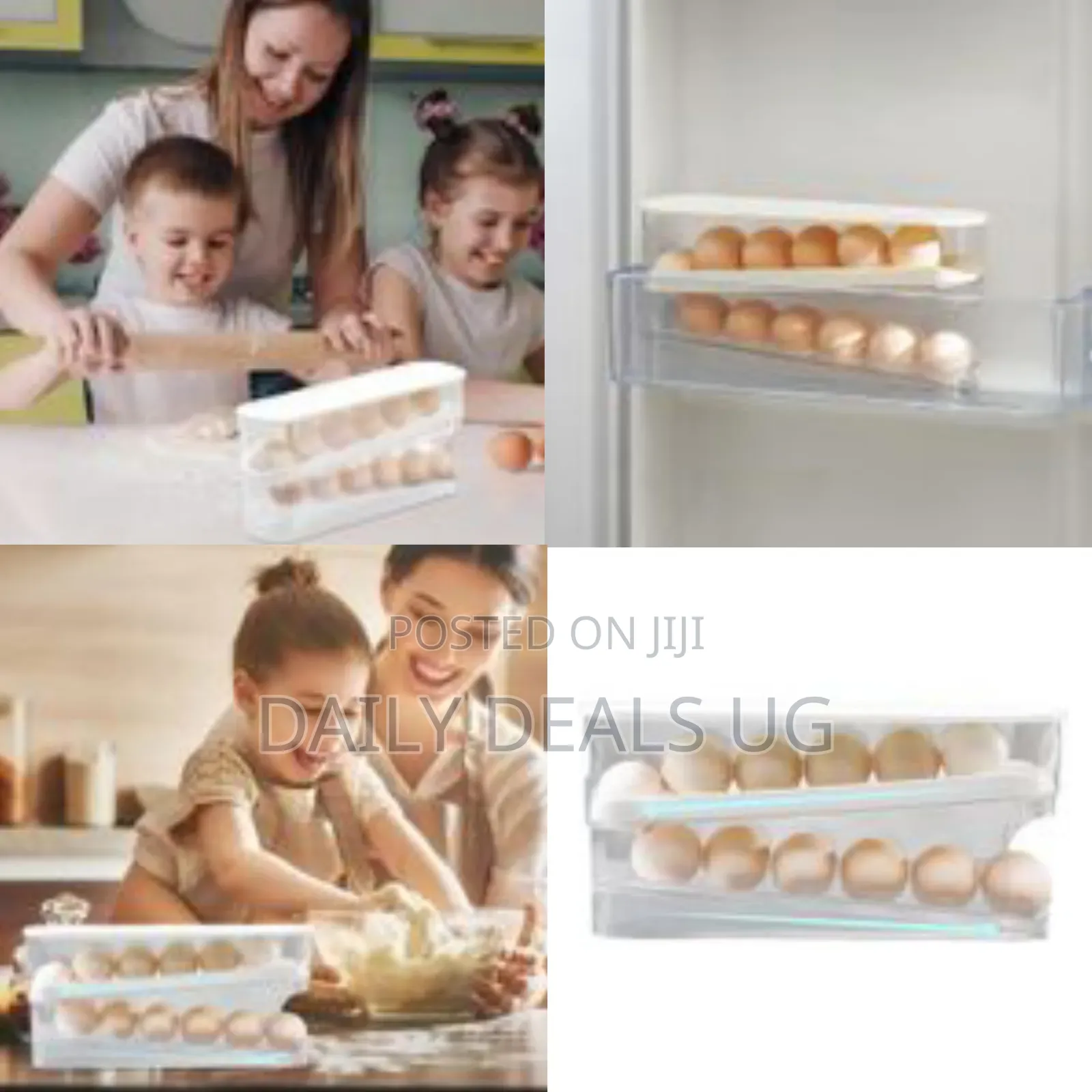 12pcs Double Layer Egg Storage Box - Rolling Countertop Egg Holder