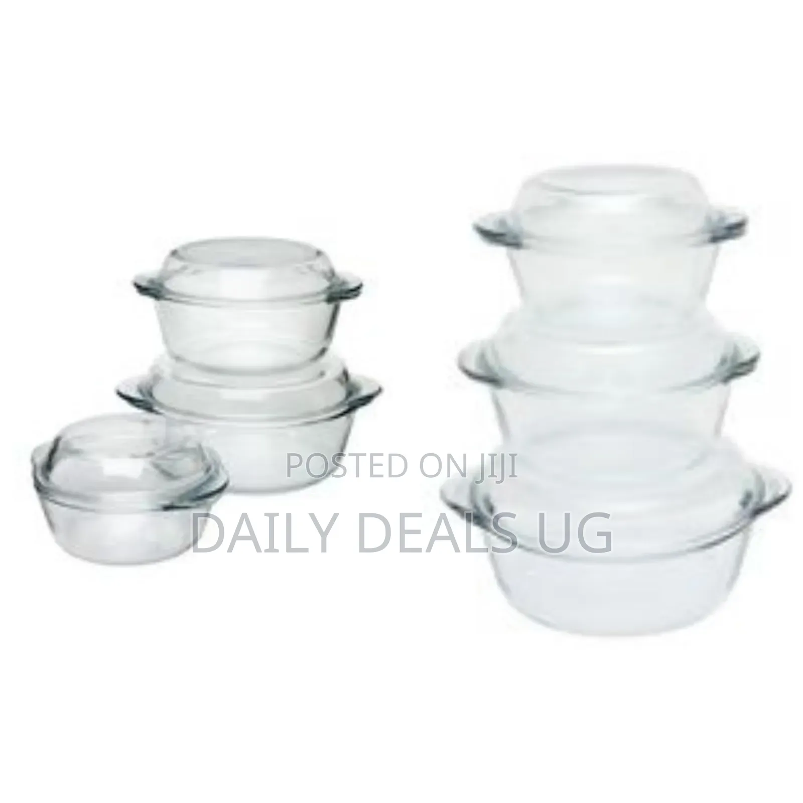 Pyrex 3 Piece Glass Casserole Baking /Serving Dishes 1.4l, 2.1l 3l