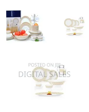 Luminarc Golden Flower Maze Plates Dinner Set (46 Pcs)