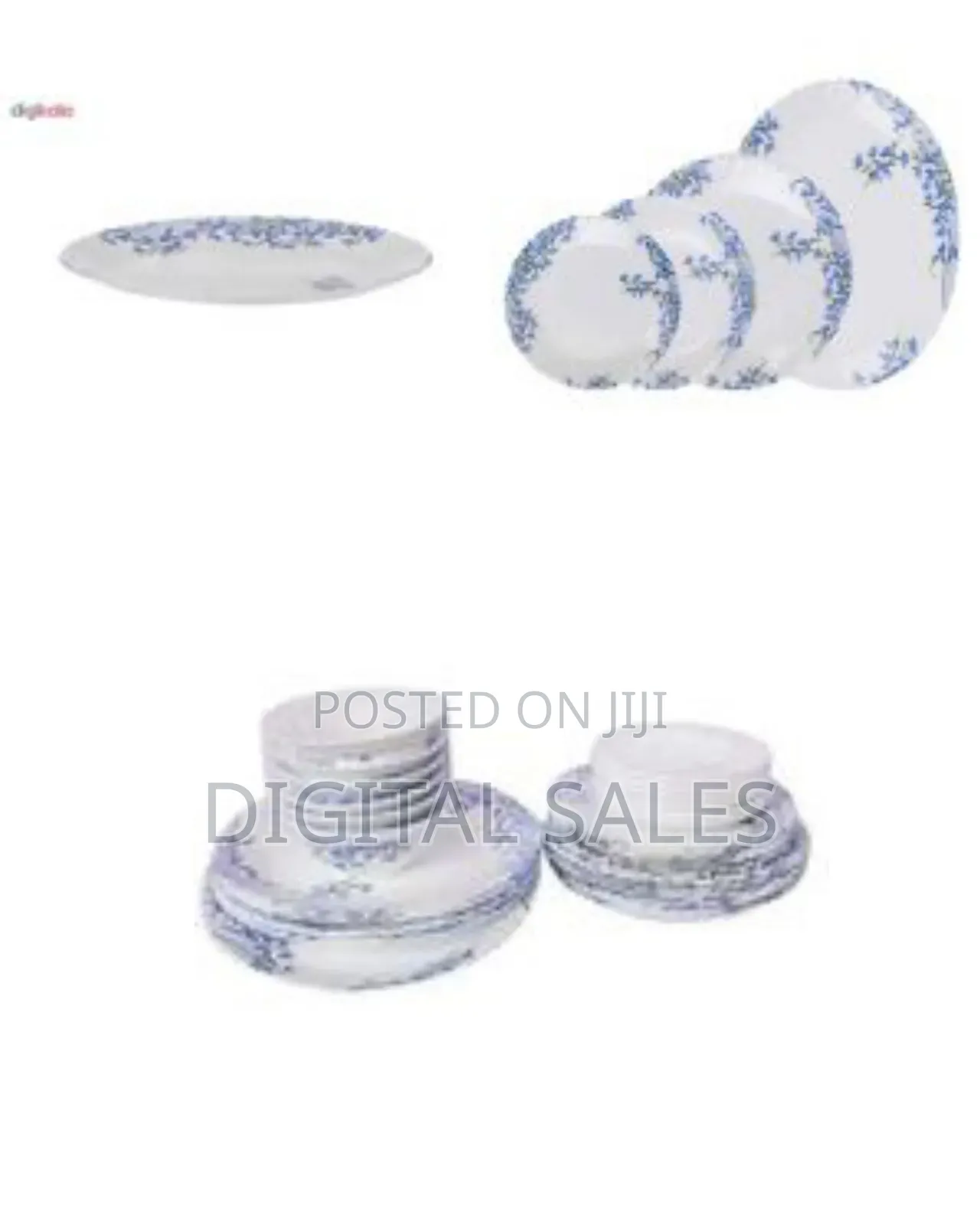 Arcopal 26 Pieces Aliya Blue Opalware Dinner Set With Saucer, Plates,