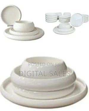 24-Piece Porcelain Serviesset Dinnerware Set, Bavary Chubby Stonewashe