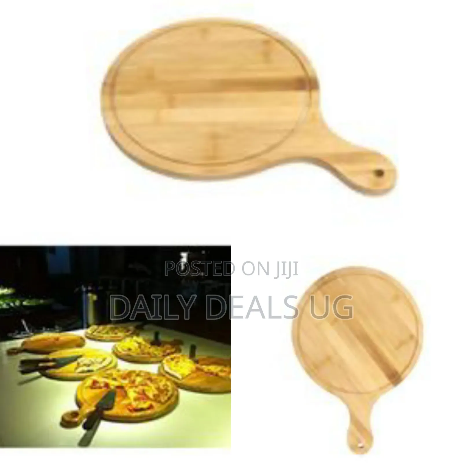 25cm Wooden Serving Pizza Plate Tray,Chopping Board,Brown