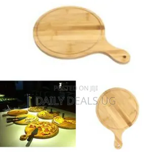 25cm Wooden Serving Pizza Plate Tray,Chopping Board,Brown