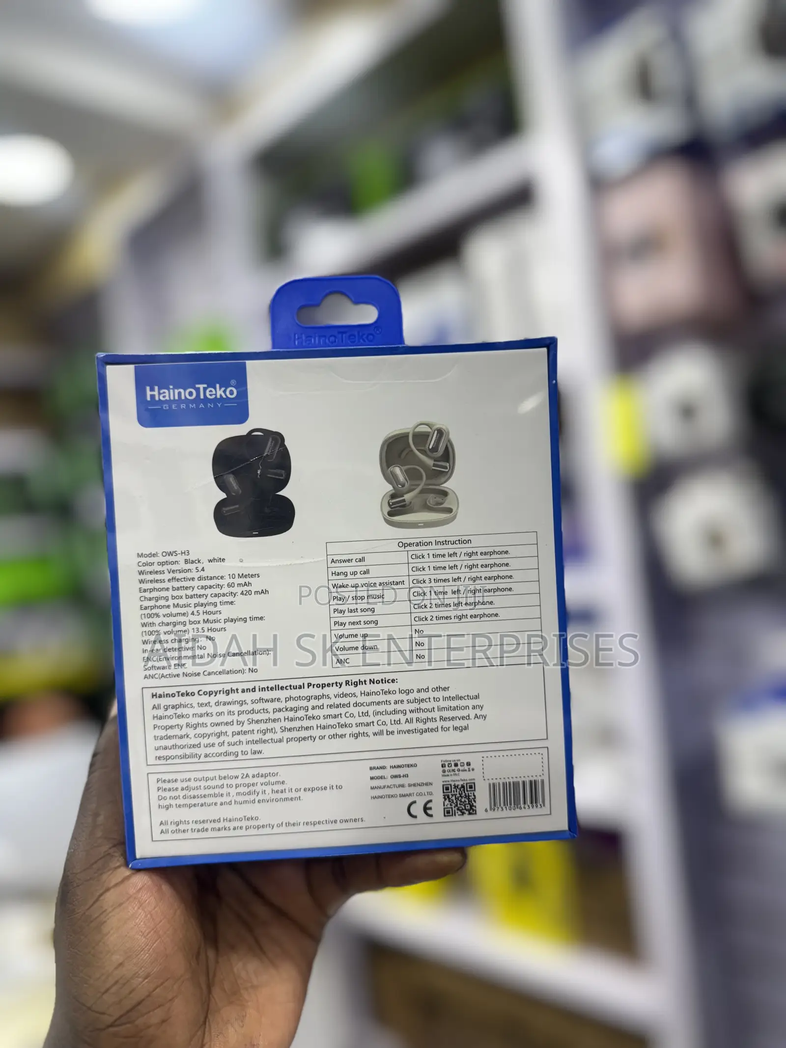Haino Teko Germany Ows-H3 Openfit Bluetooth Earphones